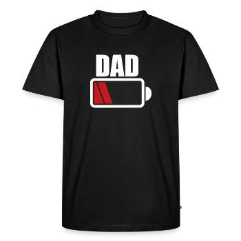 JOURNÉE DU PÈRE À BATTERIE FAIBLE - T-shirt Premium bio Homme - noir - Devant - Nico (187cm)