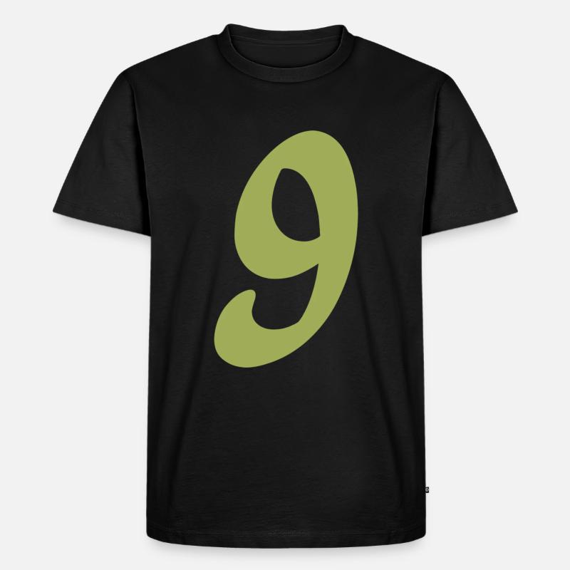 9 - Männer Premium Bio T-Shirt - Schwarz