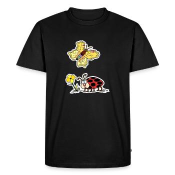 Maybug - fasciné par le papillon coloré - T-shirt Premium bio Homme - noir - Devant - Nico (187cm)