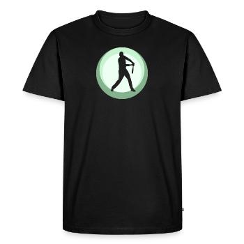 Receveur au bâton de baseball - T-shirt Premium bio Homme - noir - Devant - Nico (187cm)