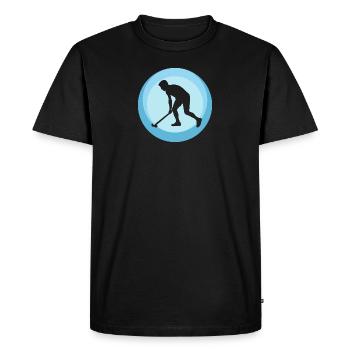 Hockey sur gazon Bâton Hockey sur gazon - T-shirt Premium bio Homme - noir - Devant - Nico (187cm)