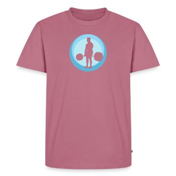 Haltérophilie Deadlift Musculation - T-shirt Premium bio Homme - mauve - Devant - Nico (187cm)