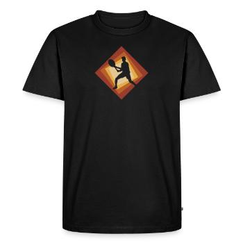 Raquette de tennis revers droit - T-shirt Premium bio Homme - noir - Devant - Nico (187cm)