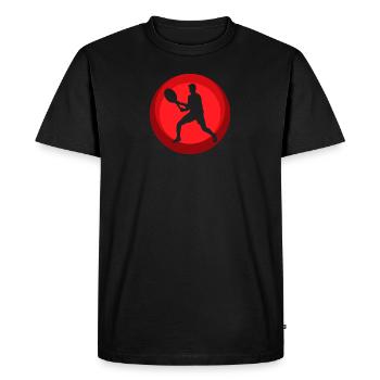 Tennis Forehand Backhand b - Men's Premium Organic T-Shirt - black - Front - Nico (187cm)