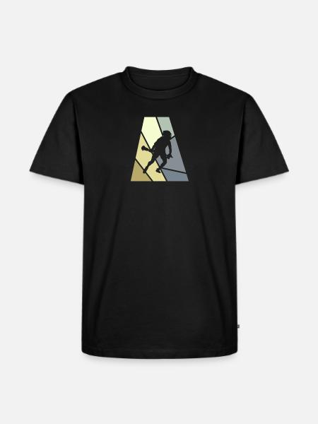 Intercrosse Lacrosseschläger field - Männer Premium Bio T-Shirt - Schwarz