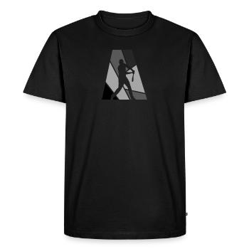 Receveur au bâton de champ w - T-shirt Premium bio Homme - noir - Devant - Nico (187cm)