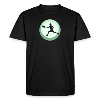 Tennis Forehand Backhand Tennis Stroke - Men's Premium Organic T-Shirt - black - Front - Nico (187cm)