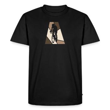 Cyclists Cycling Cycle route - Men's Premium Organic T-Shirt - black - Front - Nico (187cm)