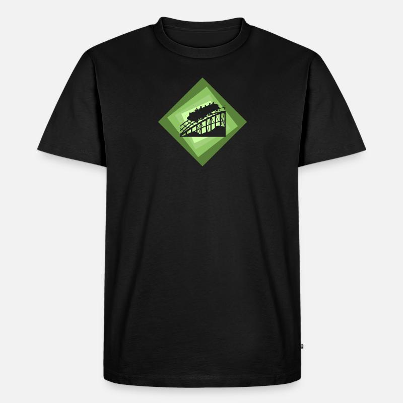 Achterbahn Festzelt rollercoaster - Männer Premium Bio T-Shirt - Schwarz