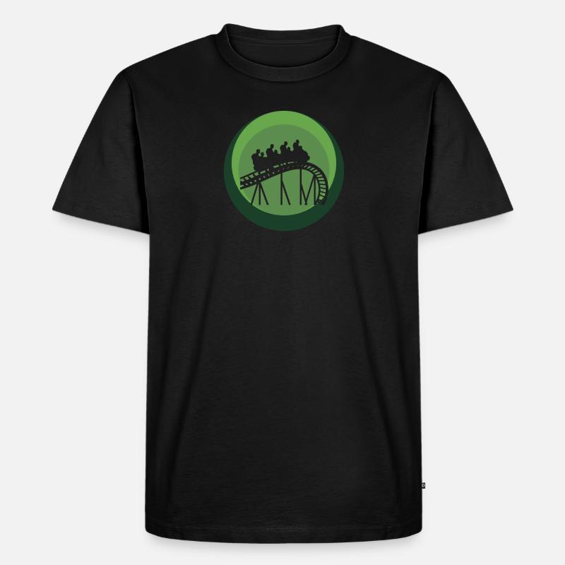 Rummel Achterbahn Kirmes - Männer Premium Bio T-Shirt - Schwarz