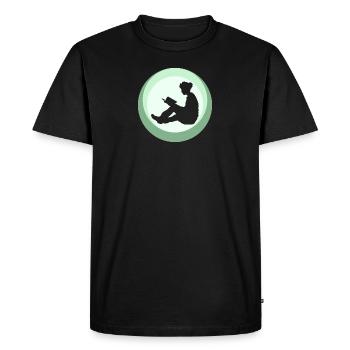 Bookworm Writing Book - Men's Premium Organic T-Shirt - black - Front - Nico (187cm)