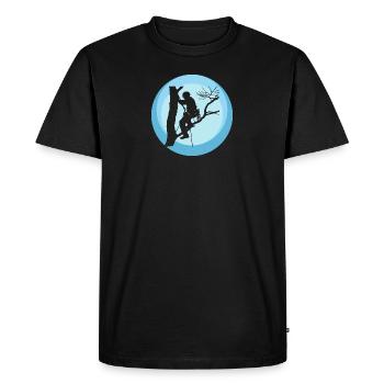 Matériel d’accrobranche Escalade - T-shirt Premium bio Homme - noir - Devant - Nico (187cm)