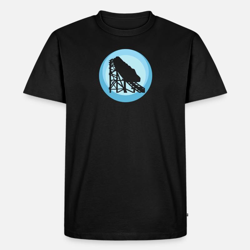 Rummel Lukas Achterbahn - Männer Premium Bio T-Shirt - Schwarz