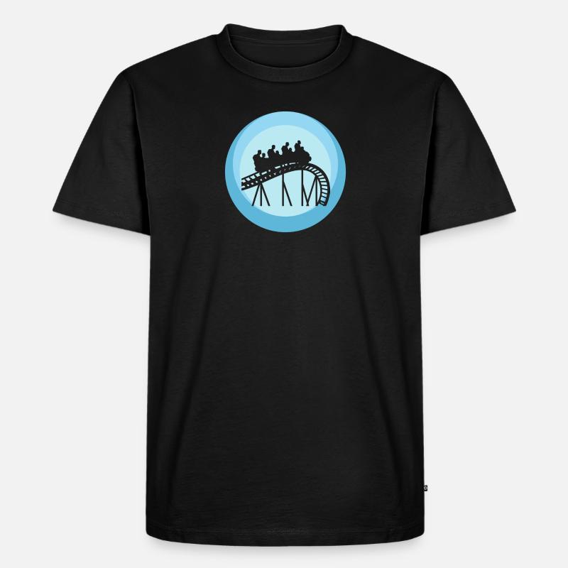 Achterbahn Rummel - Männer Premium Bio T-Shirt - Schwarz