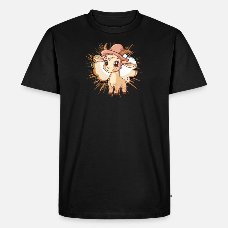 Ziege Rind - Männer Premium Bio T-Shirt - Schwarz