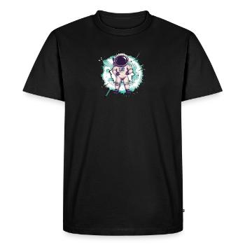 Astronaute Spaceman Vaisseau spatial - T-shirt Premium bio Homme - noir - Devant - Nico (187cm)