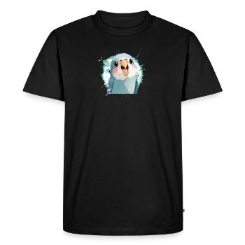 Perruche Perroquet Oiseau - T-shirt Premium bio Homme - noir - Devant - Nico (187cm)
