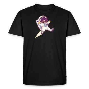 Astronaute Spaceman Navette spatiale - T-shirt Premium bio Homme - noir - Devant - Nico (187cm)