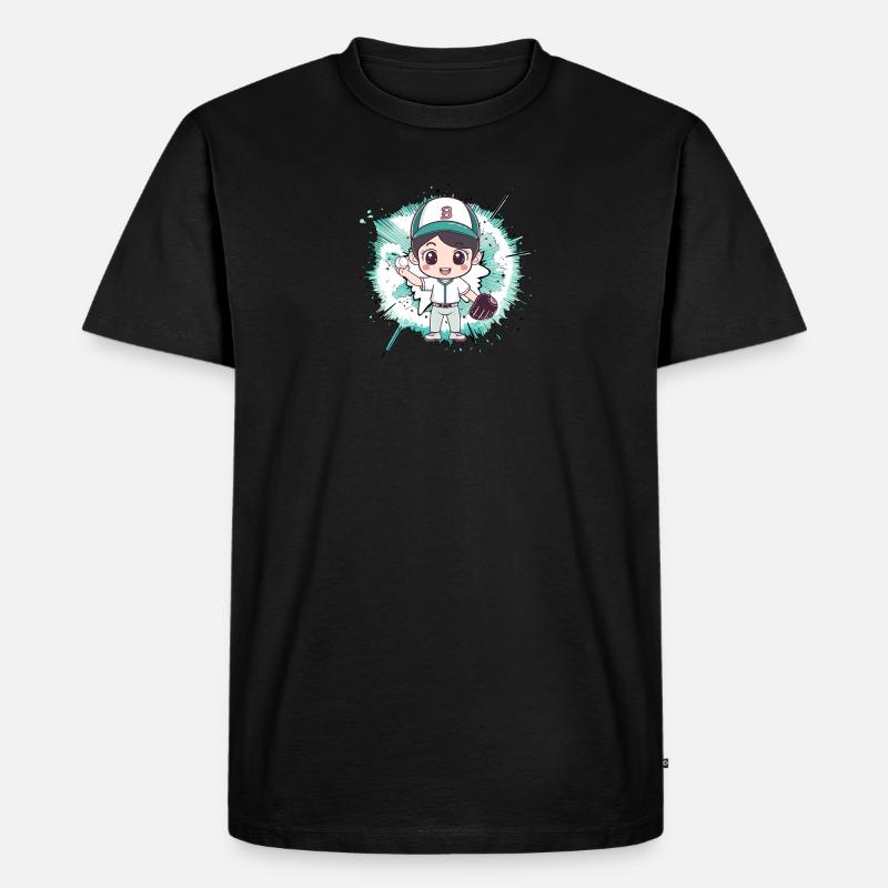 Baseball Baseballhandschuh - Männer Premium Bio T-Shirt - Schwarz