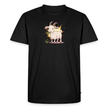 Chèvres - T-shirt Premium bio Homme - noir - Devant - Nico (187cm)