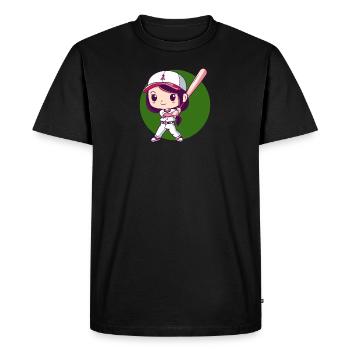 Baseball Joueur de baseball Batte de baseball - T-shirt Premium bio Homme - noir - Devant - Nico (187cm)