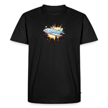 Airplane Flying Pilot - Men's Premium Organic T-Shirt - black - Front - Nico (187cm)