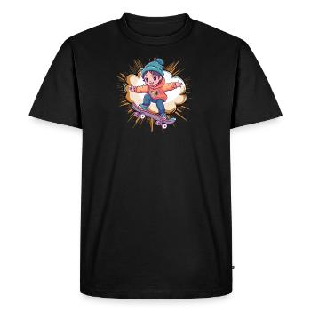 Skate Skateboard Kickflip - Men's Premium Organic T-Shirt - black - Front - Nico (187cm)