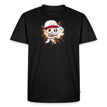 Baseball Batte de baseball Catcher - T-shirt Premium bio Homme - noir - Devant - Nico (187cm)