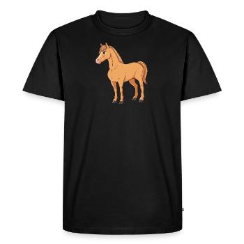 Chevaux Cavalier Tête de cheval - T-shirt Premium bio Homme - noir - Devant - Nico (187cm)