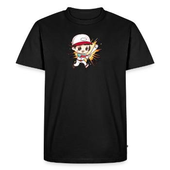 Pichet de baseball - T-shirt Premium bio Homme - noir - Devant - Nico (187cm)