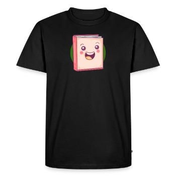 Lire l’auteur - T-shirt Premium bio Homme - noir - Devant - Nico (187cm)