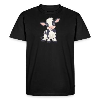 vache vaches meuh - T-shirt Premium bio Homme - noir - Devant - Nico (187cm)