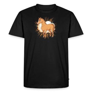 Chevaux Passionné de chevaux - T-shirt Premium bio Homme - noir - Devant - Nico (187cm)