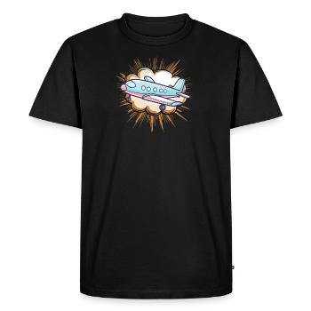Airplane Flying - Men's Premium Organic T-Shirt - black - Front - Nico (187cm)