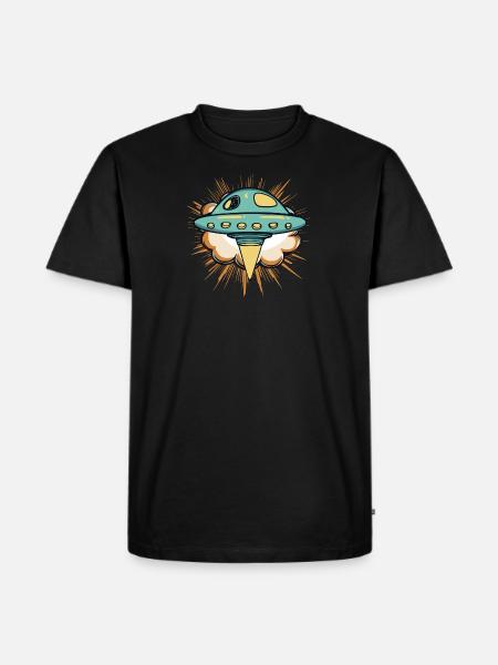 UFO Scifi Invasion - Men's Premium Organic T-Shirt - black