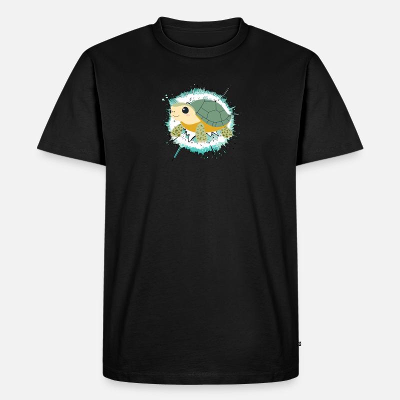 Turtle Schildkröten Langsam - Männer Premium Bio T-Shirt - Schwarz