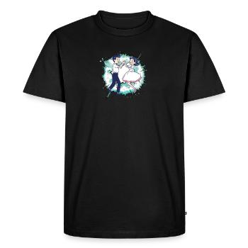 Danseuse de couple dansante - T-shirt Premium bio Homme - noir - Devant - Nico (187cm)