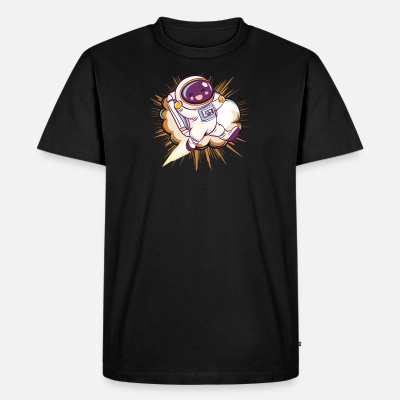 Astronaut Spaceman Kosmos - Männer Premium Bio T-Shirt - Schwarz
