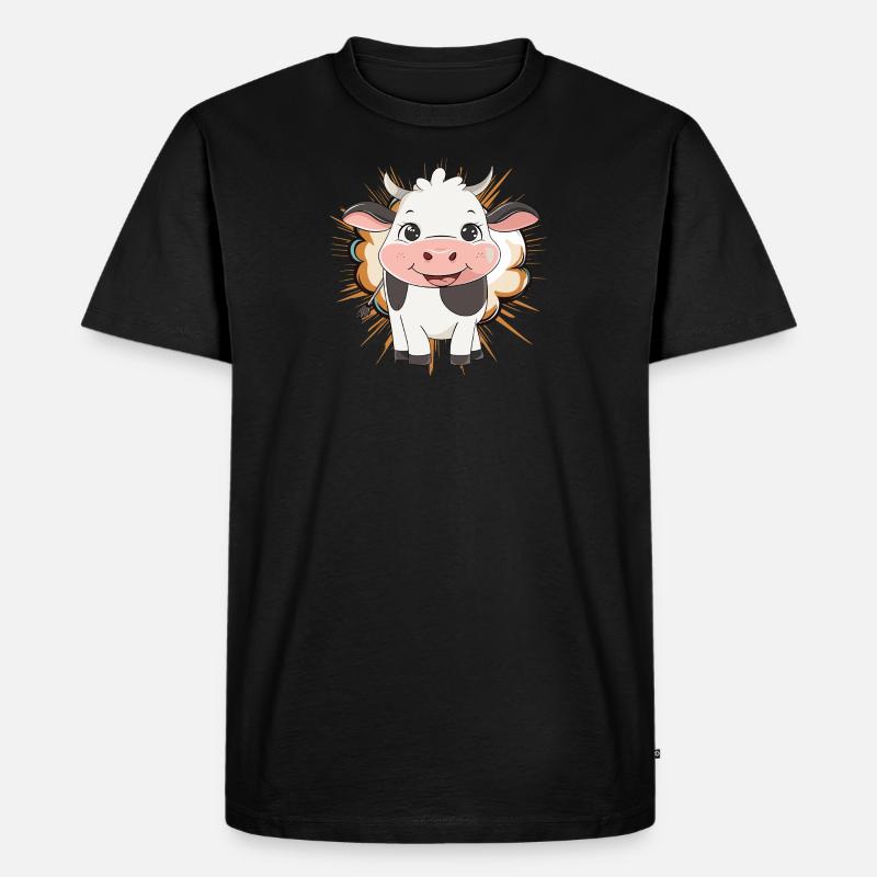 Kuh Kühe Euter - Männer Premium Bio T-Shirt - Schwarz