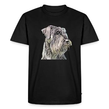 Tête de chien de cochons géants Dessin animé rétro design - T-shirt Premium bio Homme - noir - Devant - Nico (187cm)