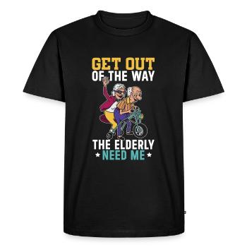 Évitez les personnes âgées, qui - T-shirt Premium bio Homme - noir - Devant - Nico (187cm)