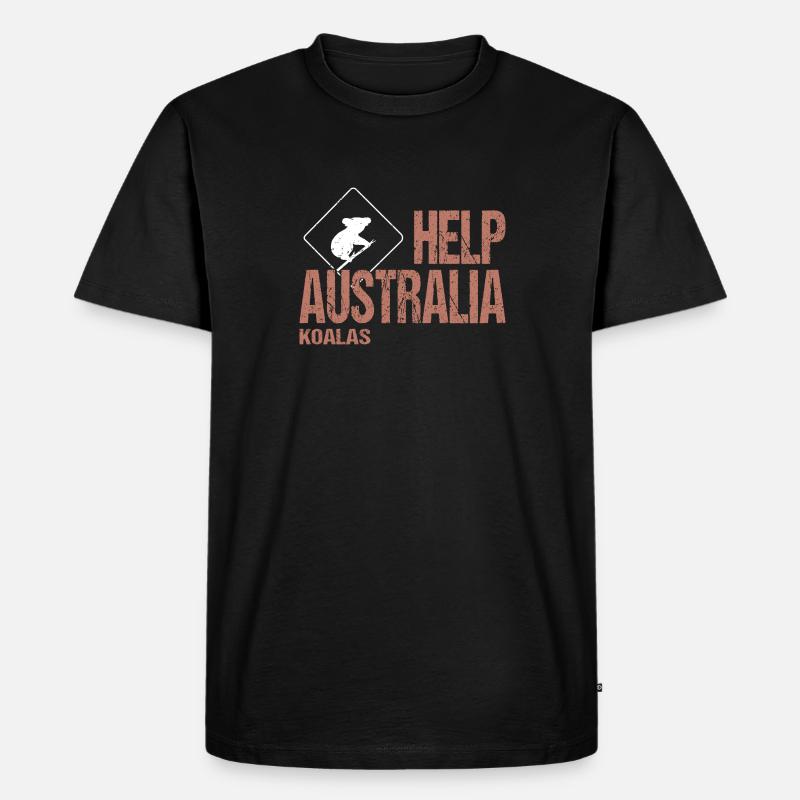 HELP AUSTRALIA KOALAS - Männer Premium Bio T-Shirt - Schwarz