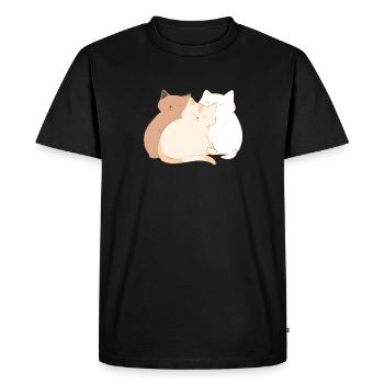 Chats qui se refroidissent - T-shirt Premium bio Homme - noir - Devant - Nico (187cm)
