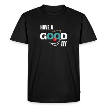 Bonne journée - T-shirt Premium bio Homme - noir - Devant - Nico (187cm)