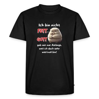Je ne suis pas grosse... Dieu ne m’a donné que des airbags - T-shirt Premium bio Homme - noir - Devant - Nico (187cm)