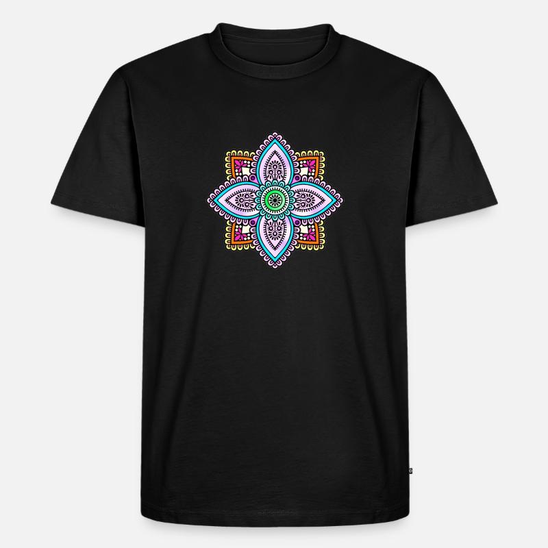Mandala - Männer Premium Bio T-Shirt - Schwarz