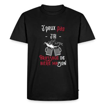 j'peux pas j'ai brassage de bière maison - T-shirt Premium bio Homme - noir - Devant - Nico (187cm)