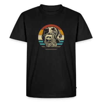 Allemand Wirehair Dog Dog Head rétro - T-shirt Premium bio Homme - noir - Devant - Nico (187cm)
