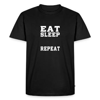MANGER RÉPÉTER LE SOMMEIL - T-shirt Premium bio Homme - noir - Devant - Nico (187cm)