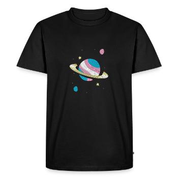 Transgender Planet Transgender Trans non binaire - T-shirt Premium bio Homme - noir - Devant - Nico (187cm)